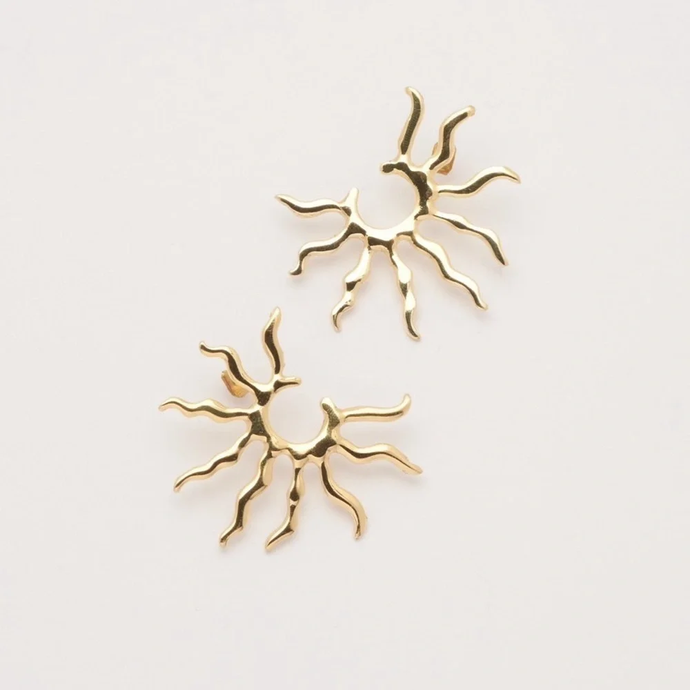 2/$30🌵 Gold Soleil Sun Rays Sunburst Celestial Earrings Jewelry Boho Gift NEW